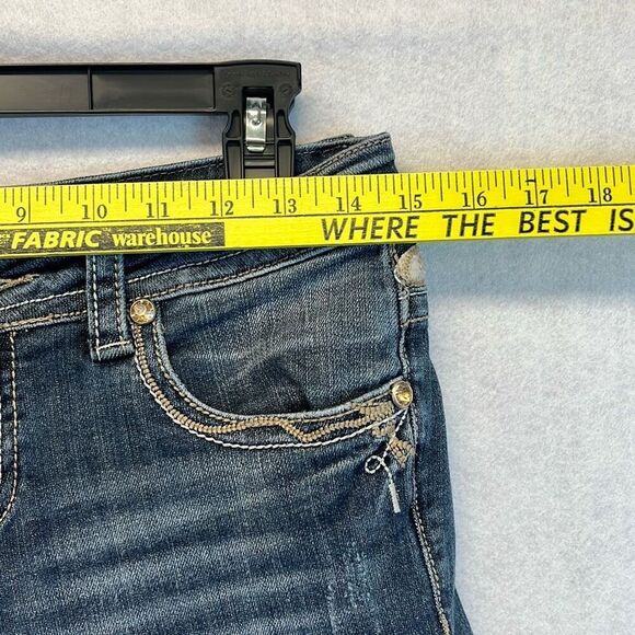 GRACE in LA Jeans Womens Sz 27 Blue Denim Stretch Rhinestone Bootcut Stone Wash - Picture 9 of 14